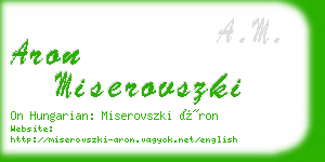 aron miserovszki business card